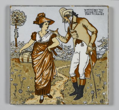 Tile by the Walter T. Crane Wheeling Pottery Company, c.1890 by American School